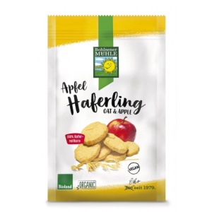 Biscuiti crocanti din ovaz cu mere, Haferling, ECO, 125g