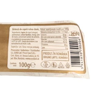 Branza de capra rulou clasic, La Colline, 100g (expira in 17.08.26) - Img 2