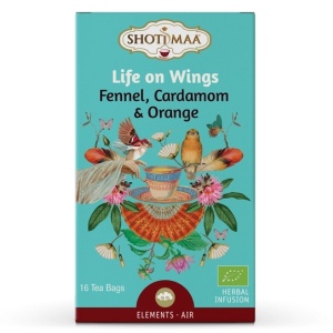 Ceai cu Fenicul, Cardamom și Portocala, Shoti Maa, ECO, 16 pliculete 28,8g