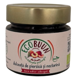 Dulceata de nectarine si piersici, ECOBuun, ECO, 200g (fara zahar)