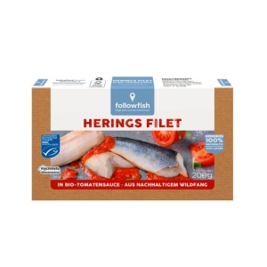 File de hering în sos de roșii organic, Followfood, 200g