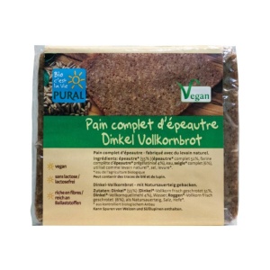 Paine integrala din grau spelta feliata, Pural, ECO, 375g