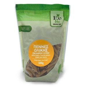 Paste Pene integrale din grau dur, EuBio, ECO, 500g