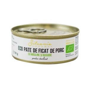 Pate din ficat de porc cu masline si busuioc, ECO, 100g