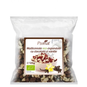 Pufarine multicereale cu ciocolata si vanilie, ECO, 125g