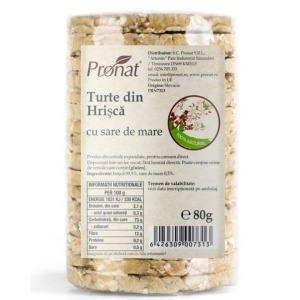 Turte din hrisca cu sare de mare, Pronat, 80g