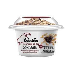 Iaurt de capra strecurat cu granola de ciocolata, Velvet, ECO, 180g