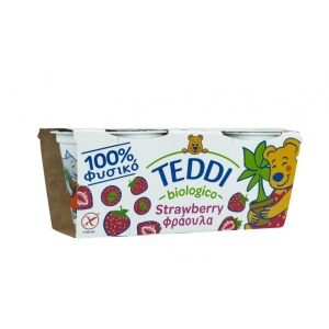 Iaurt Teddi cu capsuni, ECO, 2 x 115g