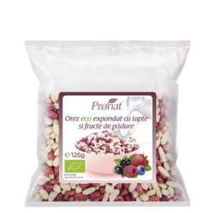 Pufarine din orez cu lapte si fructe de padure, ECO, 125g