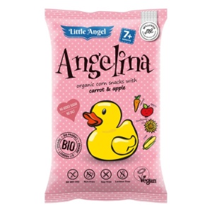 Pufuleti cu mar si morcov, Angelina, Little Angel, ECO, 30 g (fara gluten)