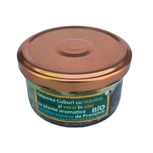 Telemea cuburi cu masline Kalamon si verzi in ulei, ECO, 150ml