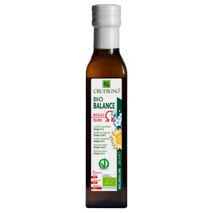 Ulei de floarea soarelui presat la rece cu Omega 3 si Omega 6, Crudigno, ECO, 250ml