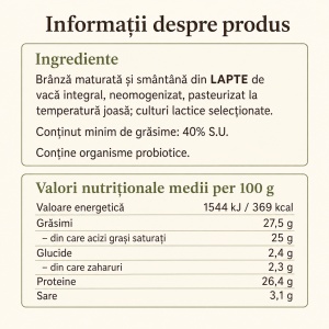 Branza Abrud gustare burduf cu smantana, 200ml - Img 4