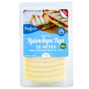 Brânză feliată semi-tare cu conținut redus de grăsimi 10%, BioAgros, ECO, 150g