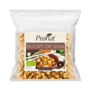 Bucati de soia 2-5mm, proteina vegetala texturata, Pronat, ECO, 200g