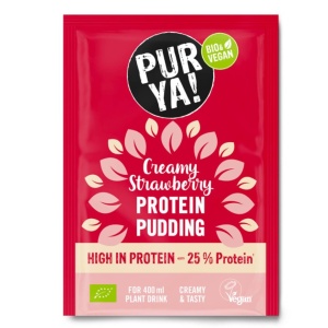 Budinca proteica cu capsuni, Purya, ECO, 44g - expira 30.04.2025