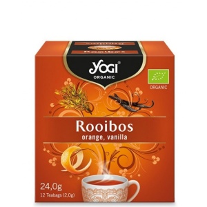 Ceai Yogi, Rooibos, portocale si vanilie, ECO, 12 pliculete