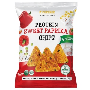 Chipsuri proteice vegane cu paprika dulce, PopCrop, 60g