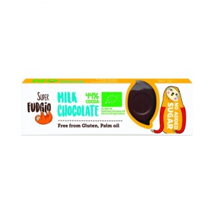 Ciocolata cu lapte 44% cacao, Fudgio, ECO, 40g (fara zahar, fara gluten)