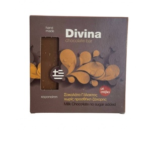Ciocolata cu lapte fara zahar, Divina, 90g