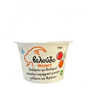 Iaurt grecesc de capra cu piersici si caise, ECO, 125g