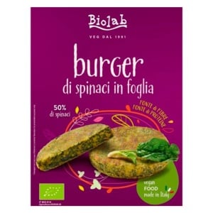 Burger Vegan cu spanac, Biolab, ECO, 180g