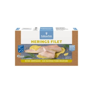File de hering în sos de muștar organic, Followfood, 200g
