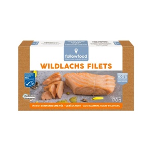 File de somon sălbatic în ulei de floarea soarelui organic, Followfood, 170g