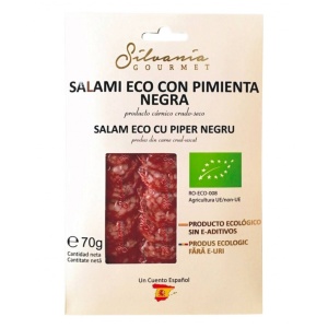 Salam feliat cu piper negru, ECO, 70g