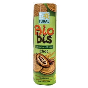 Biscuiti integrali cu crema de ciocolata 20%, Pural, ECO, 300g