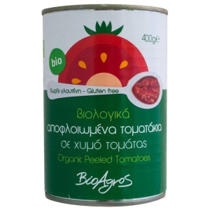 Rosii decojite in suc de rosii, BioAgros, ECO, 400g (fara gluten)