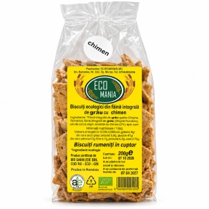 Biscuiti din faina integrala de grau cu semințe de chimen, ECO, 200g