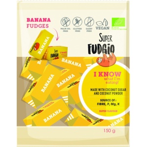 Caramele cu nucă de cocos și banane, Fudgio, ECO, 150g (fara gluten)