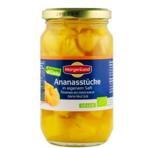 Compot de ananas bucati in suc propriu, Morgenland, ECO, 350g