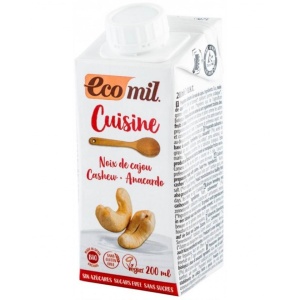 Crema vegetala pentru gatit din caju, UHT, Ecomil Cuisine, ECO, 200ml