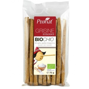 Grisine din faina integrala de grau spelta cu sare de mare, ECO, 75g