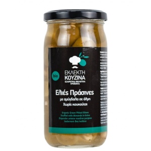 Masline verzi cu migdale in saramura, ECO, 300g - expira 07.04.2025