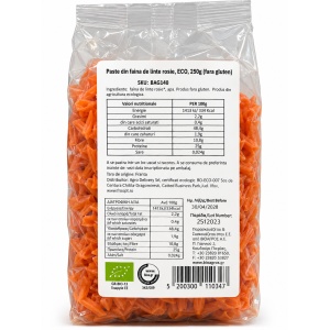 Paste din faina de linte rosie, ECO, 250g (fara gluten) - Img 2