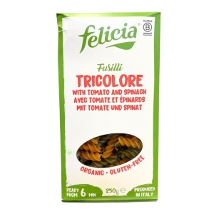 Paste fusili, tricolore, Felicia, ECO, 250g (fara gluten)
