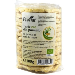 Turte din porumb cu quinoa si sare de mare, ECO, 100g