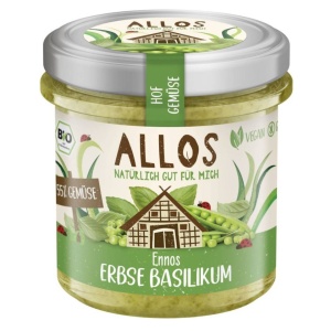 Crema tartinabila vegan cu mazare si busuioc, Allos, ECO, 135g (fara gluten)
