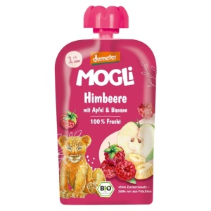 Piure zmeura, mere si banane, Mogli, ECO, 100g (1an+) expira 26.06.2026
