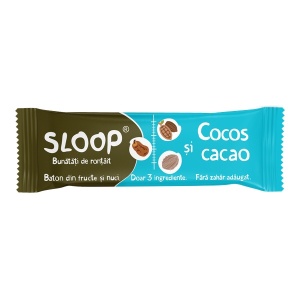 SLOOP Baton 100% Fructe si Nuci COCOS&CACAO, 42g