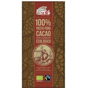 Ciocolata neagra 100% cacao, Chocolates Sole, ECO, 90g (fara gluten)