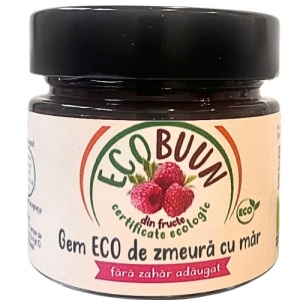 Gem de zmeura cu mar, EcoBuun, 200g (fara zahar)