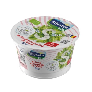 Branza proaspata de vaci 6%, Silvania, ECO, 160g