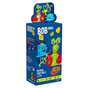 Jeleu natural din mere si pere, BOB Snail, cu jucarie, 30g (fara zahar)