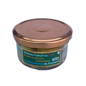 Telemea cuburi cu chili in ulei de plante aromatice, ECO, 150ml