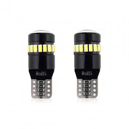 Set becuri auto cu LED CANBUS compatibil T10 W5W 19 SMD Alb 12V, destinat competitiilor auto sau off-road