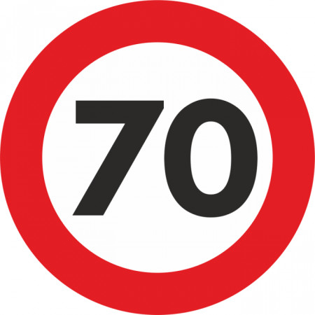 Autocolant Sticker "Limita Viteza" Reflectorizant - 70km/h